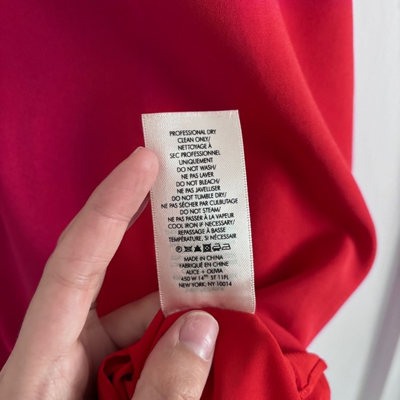 Alice + Olivia Red Ebony Cold Shoulder Mini Dress Size 4 - Picture 12 of 15